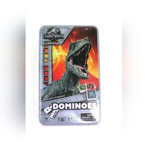 🆕JURASSIC WORLD Dominoes Set Collectors Tin!